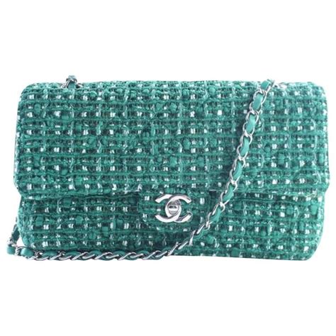 chanel green tweed bag|chanel tweed medium bag.